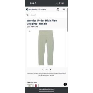 Lululemon Wunder Under Leggings - Size 4 - 28”